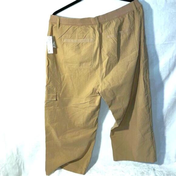 Gloria Vanderbilt Women's XL Beige Cargo Capri Pants Rib Waist Casual - NWT - Picture 2 of 6